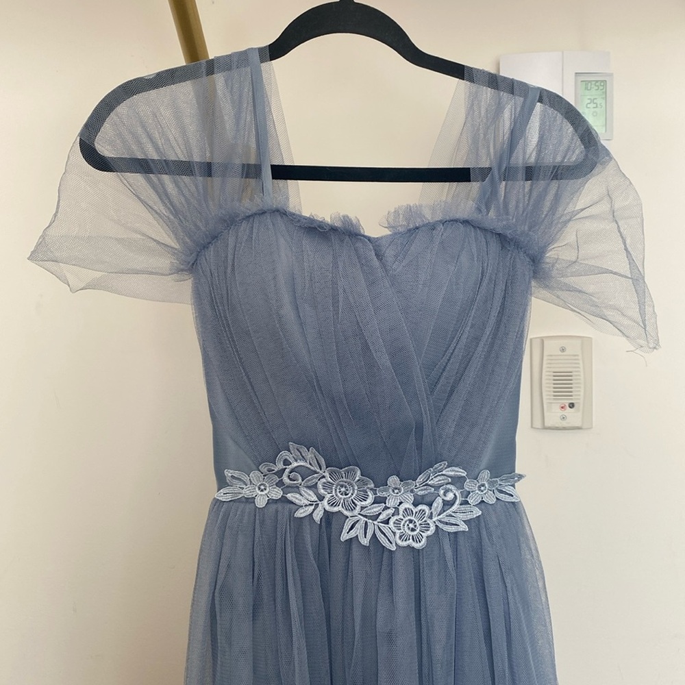 Formal Light Blue Tulle Dress - Size S - Picture 4 of 12